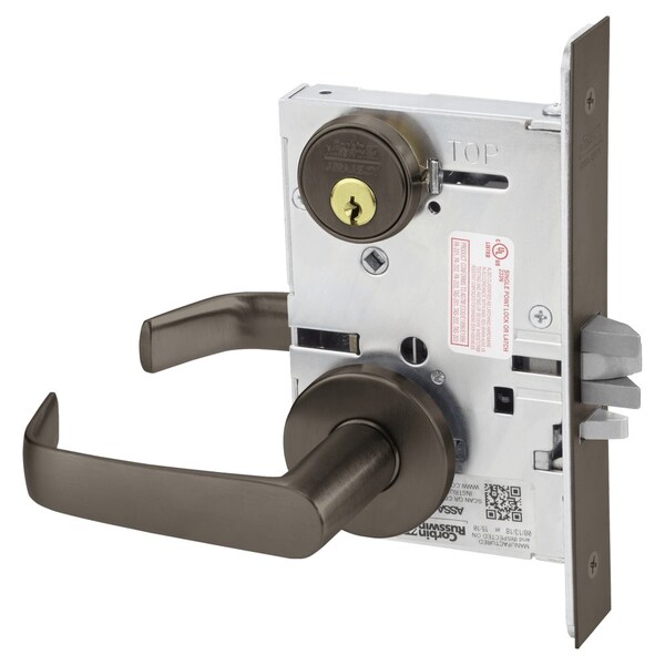 Storeroom or Closet Mortise Lock, NS Lever, A Rose, Oil Rubbed Bronze